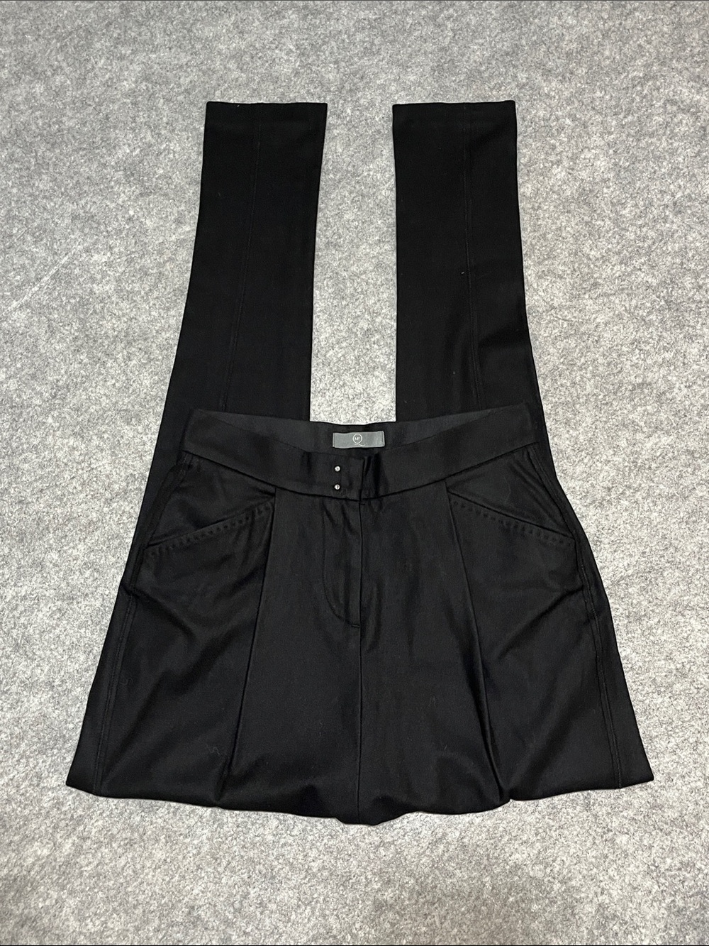 McQ Alexander McQueen Black Wool Drop Crotch Tailored Pants